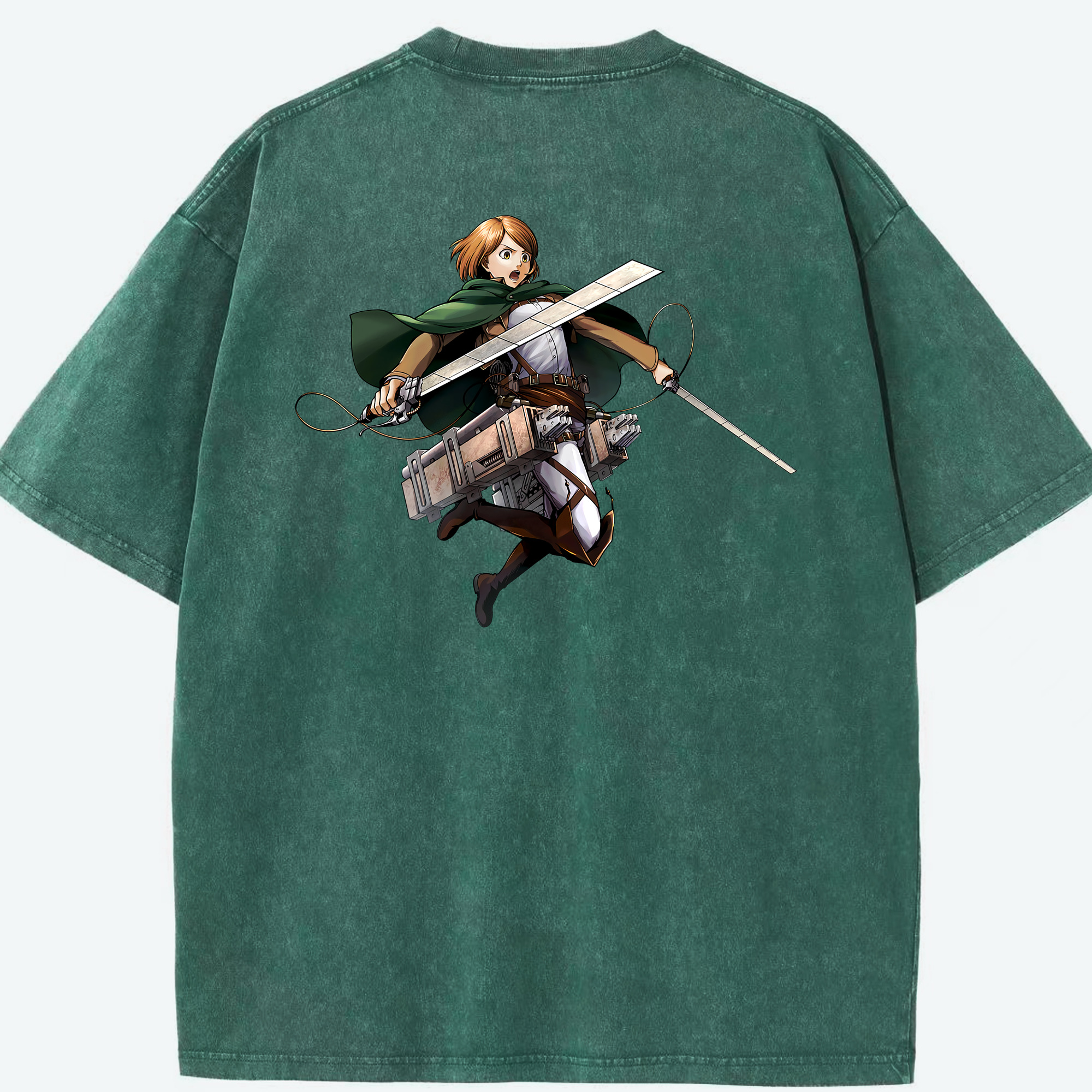 （画像用） 進撃の巨人 ペトラ·ラル Attack on Titan Petra Rall 綿100% ヴィンテージ風 半袖Tシャツ（背面プリント）